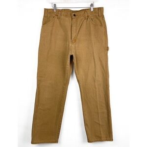 Vintage Dickies Mens Carpenter Canvas Pants 36x30 Baggy Tonal Tan‎ Workwear